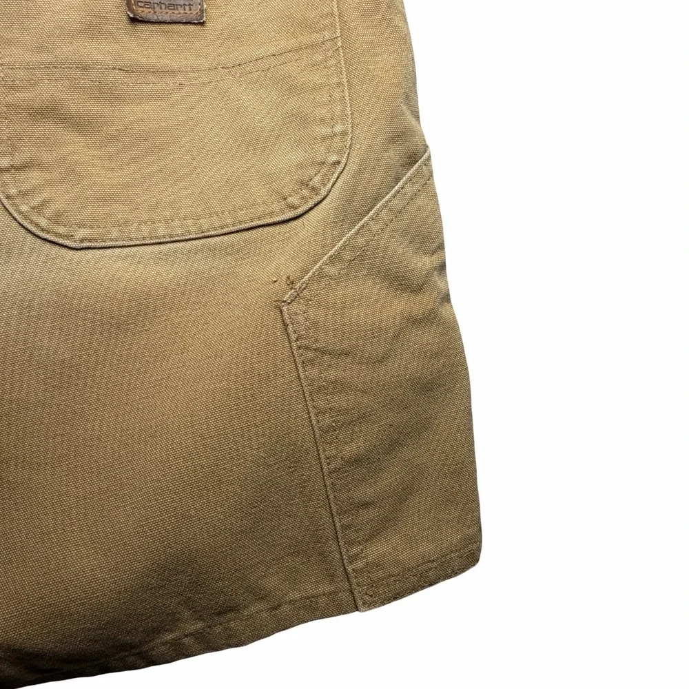 Vintage Carhartt WU1906 Duck Canvas Carpenter Work Shorts Brown Size 31 Y2K
